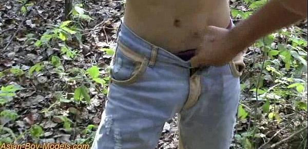  Cute Asian Boy Bound In The Wood
